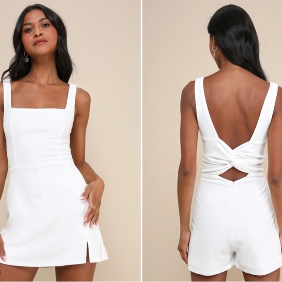 LULUS Bridal Bachelorette Engagement Bridal Shower Sexy Chic Honeymoon Romper - Picture 5 of 6